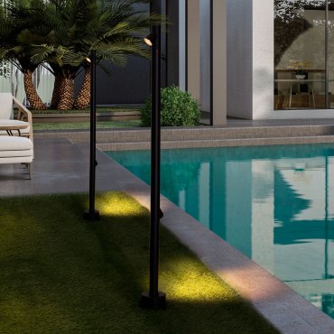 Nova Luce Lord - Gartenleuchte - Ø 8 x 90 cm - 8W LED inkl. - IP65 - Sand schwarz