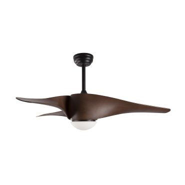 Nova Luce Breeze - Deckenventilator mit Licht und Fernbedienung - Ø 132 x 58 cm - 18W LED inkl. - mattschwarz und dunkelbraun