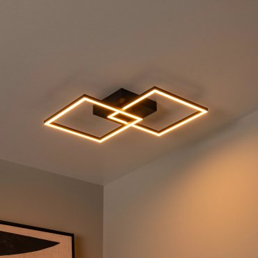 Lucide Arianne - Deckenleuchte - 58 x 35,5 x 6,5 cm - 23W LED inkl. - einstellbare Lichtfarbe - schwarz