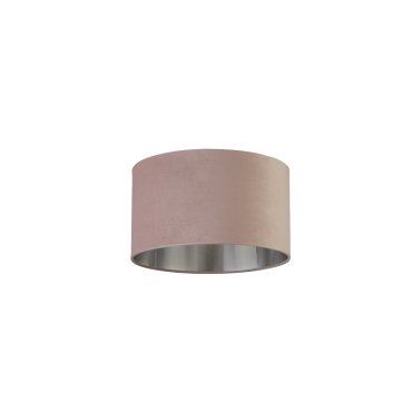 Searchlight Drum Shade – lampenschirm - Ø 38 x 22 cm - rosa und gebürstetes silber