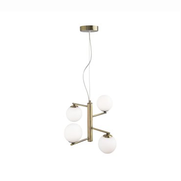 Nova Luce Agrigento - Pendelleuchte - Ø 35 x 150 cm - Opal und antikes Messing