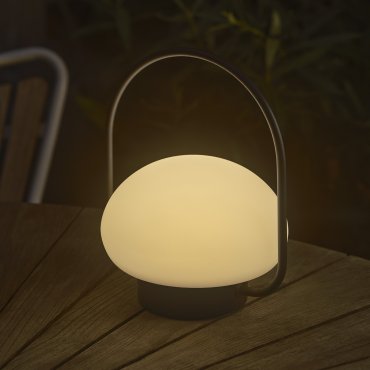 Nordlux Sponge - Outdoor-Tischleuchte - wiederaufladbar über USB-Kabel - Ø 22,5 x 27,7 cm - 3 Stufen Moodmaker-Funktion - 4,8W LED inkl. - IP65 - weiß und schwarz
