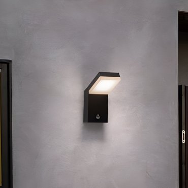 Nova Luce Farge - Außenwandleuchte mit Sensor - 10 x 22 x 16,5 cm - 12W LED inkl. - IP65 - dunkel anthrazit