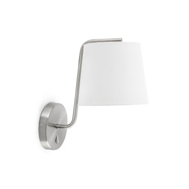 Faro Berni - Wandleuchte mit Schalter - 20 x 29 x 32 cm - Nickel satiniert