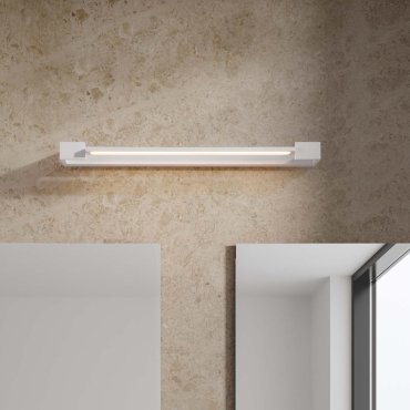 Nova Luce Arga - wandleuchte - 60 x 4,2 x 10 cm - 17W LED inkl. - IP44 - Sand Weiß