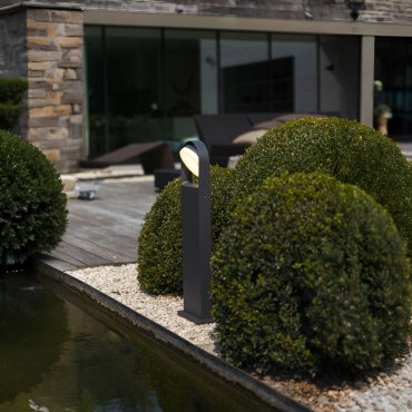 Lutec Fele - Gartenleuchte - 7,5 x 20 x 70 cm - 13,5W LED inkl. - IP54 - dunkelgrau