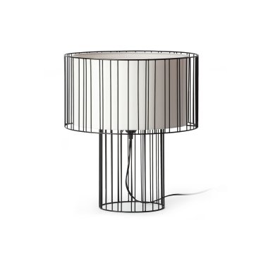 Faro Linda - Tischleuchte - Ø 40 x 47 cm - schwarz und beige