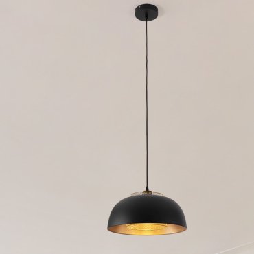 Nova Luce Sqube - Hängelampe - Ø 35 x 130 cm - Sand schwarz und gold