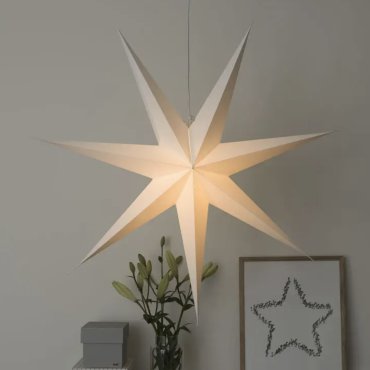 Konstsmide Weihnachtsbeleuchtung - Papier 7-Sterne - 78 x 13,5 x 78 cm - weiß