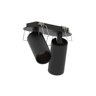 VK Lighting Coko - Aufbauspot mit Einbaurahmen - 12,5 x 4,5 x 7,3 cm - 100 x 35 mm Einbaugröße - 2 x 6W LED inkl. - schwarz