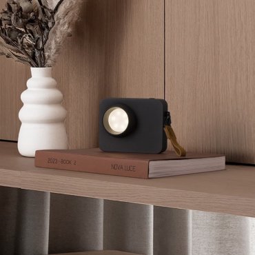 Nova Luce Kedros - wiederaufladbare Tischleuchte -  14 x 11 x 5 cm - 3W dimmbar LED inkl. - schwarz