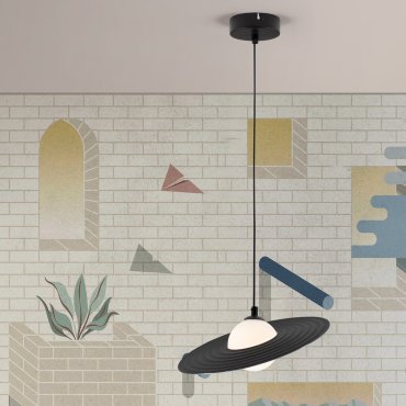Nova Luce Reflet - Hängelampe - Ø 30 x 220 cm - Sand schwarz und Weiß