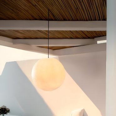 Nova Luce Moon - Außen-Pendelleuchte - Ø 50 x 200 cm - IP65 - Weiß und schwarz