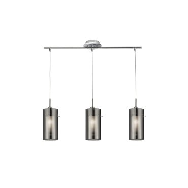 Searchlight Duo 2 - Pendelleuchte - 71 x 12 x 130 cm - geräuchertes und mattiertes Glas