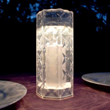 New Garden Jack 20 Lux - wiederaufladbare Tischleuchte - Ø 9,4 x 20 cm - 1W LED inkl. - IP54 - transparent