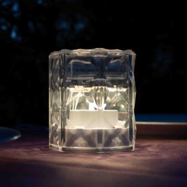 New Garden Jack 10 Lux - wiederaufladbare Tischleuchte - Ø 9,4 x 10 cm - 1W LED inkl. - IP54 - transparent
