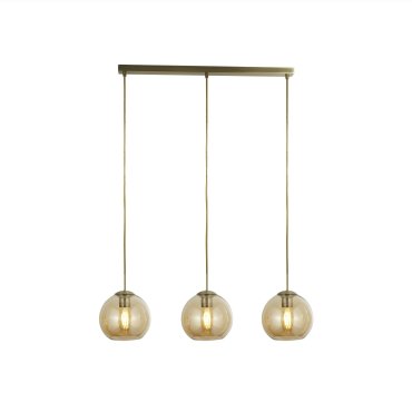 Searchlight Pendants - Hängeleuchte - 80 x 20 x 150 cm - Messing antik und Bernstein