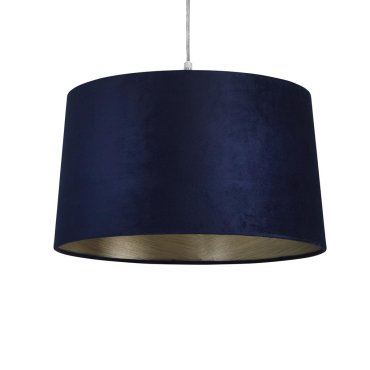 Zylindrischer Lampenschirm Searchlight - Ø 40 x 25 cm - marineblau mit Gold