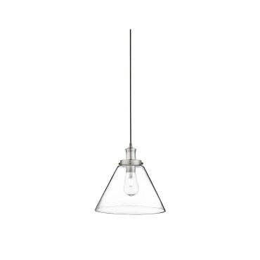 Searchlight Pyramid - Pendelleuchte - Ø 29 x 100 cm - transparent und satiniert silber