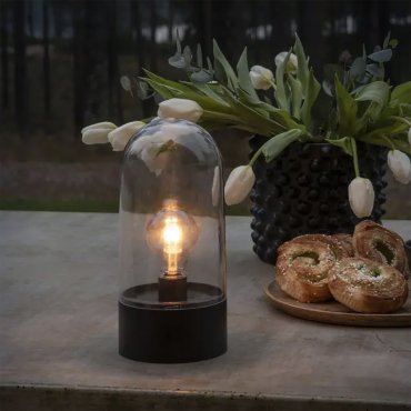 AUSSTELLUNGSSTÜCK - Konstsmide Weihnachtsbeleuchtung - batteriebetriebenes Windlicht - 13 x 13 x 27 cm - IP44 - transparent