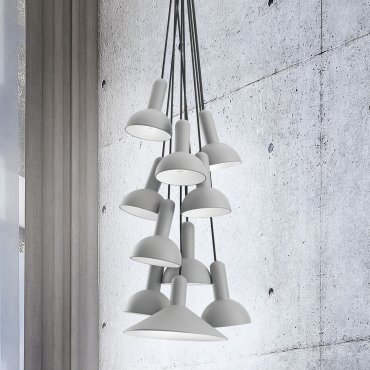 Nova Luce Ferrara - Pendelleuchte - Ø 55 x 180 cm - hellgrau
