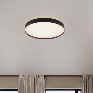 Nova Luce Roi - Deckenleuchte - Ø 50 x 8,5 cm - 48W dimmbar LED inkl. - Sand schwarz