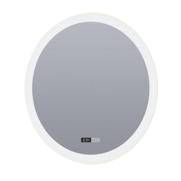 Searchlight - Spiegelleuchte mit Beleuchtung und Digitaluhr - Ø 60 cm - 29W dimmbare LED inkl - IP44 - weiß