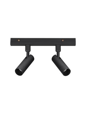 Nova Luce Buxton L - Doppelstrahler für Magnetschienensystem - 24,5 x 3,2 x 15,1 cm - 2 x 10W dimmbare LED inkl. - sandschwarz