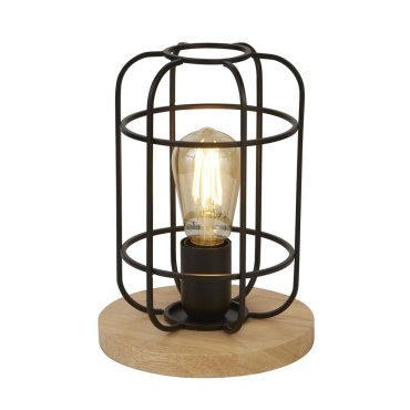 Searchlight Vision - Tischleuchte - Ø 18 x 25 cm - mattschwarz und braun