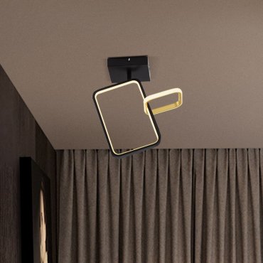 Nova Luce Imar - deckenleuchte - 35 x 39 x 16 cm - 30W dimmbar LED inkl. - sand schwarz und gold