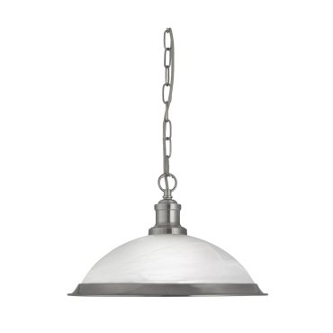 Searchlight Bistro - Pendelleuchte - Ø 34 x 80 cm - satiniert silber