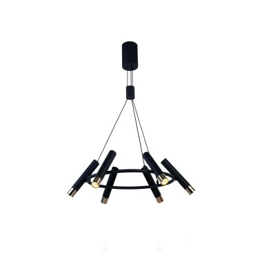 Searchlight Cylinder - Pendelleuchte - Ø 70 x 130 cm - 6 x 3,4W dimmbare LED inkl - schwarz und gold