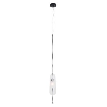 Maxlight Mauri - Hängeleuchte - Ø 12,5 x 180 cm - schwarz und transparentes Glas