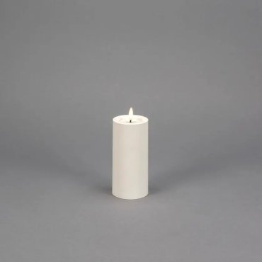 Konstsmide - LED Blockkerze mit Batteriebetrieb und flackernder Flamme - Ø 7 x 15 cm - IP44 - weiß