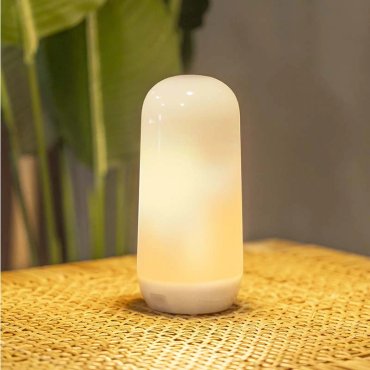 New Garden Candy - tragbare wiederaufladbare Lichtquelle mit Kerzeneffekt und Fernbedienung - Ø9 x 19 cm - 2W dimmbare LED inkl - IP54 - schwarz