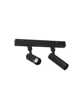 Nova Luce Lod 48V - Doppellichtpunkt Magnetschienensystem - 24,5 x 10 x 2,5 cm - 2 x 5W dimmbare LED inkl. - Sand schwarz