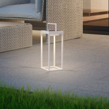 Nova Luce Tegolo - tragbare Solar-Tischleuchte mit USB-Anschluss - 15,1 x 39,2 x 16,6 cm - 2W LED incl. -  IP54 - zandwit