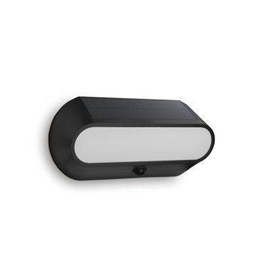 Century Italia Aura - solarbetriebene Außenwandleuchte mit Sensor - 25 x 6,6 x 12 cm - 5W LED inkl - IP54 - schwarz