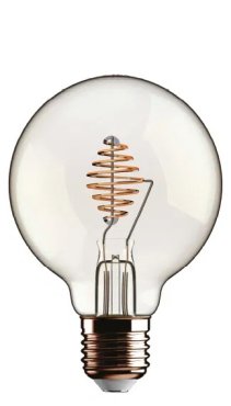 Daylight Italia Eddy Beauty LED Lampe - Ø 9,5 x 14 cm - E27 - 4,5W dimmbar - 2700K - transparent