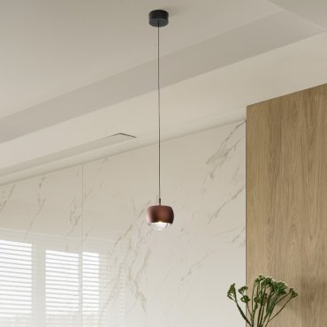Nova Luce Conga - Hängelampe - Ø 9,6 x 140 cm - 13W LED inkl. - Kaffeebraun