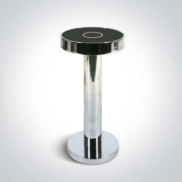 ONE Light Portable Table Light - Tischleuchte für den Außenbereich - wiederaufladbar über USB-Kabel - Ø 9 x 20 cm - 2,5W dimmbare LED inkl. - IP65 - Chrom