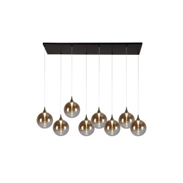 Searchlight Alchemy - Pendelleuchte - 107 x 150 cm - 29W dimmbare LED inkl. - schwarz, gold und amber