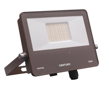 Century Italia Porteo CCT - Strahler mit Sensor - 22,7 x 20,5 x 3,6 cm - 50W LED inkl - einstellbare Lichtfarbe - IP65 - braun