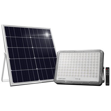 Century Italia Prometeo - Solarleuchte mit Tag- und Nachtsensor und Fernbedienung - 31 x 4,1 x 22,5 cm - 30W LED inkl. - IP65 - schwarz