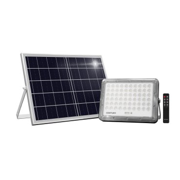 Century Italia Prometeo - solarbetriebener Strahler mit Tag- und Nachtsensor und Fernbedienung - 24,3 x 3,9 x 17,2 cm - inkl. 10W LED - IP65 - schwarz