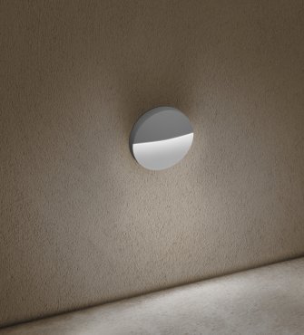 Century Italia Paseo - Außenwandleuchte - Ø 11 x 2,5 cm - 4W LED inkl. - IP54 - grau