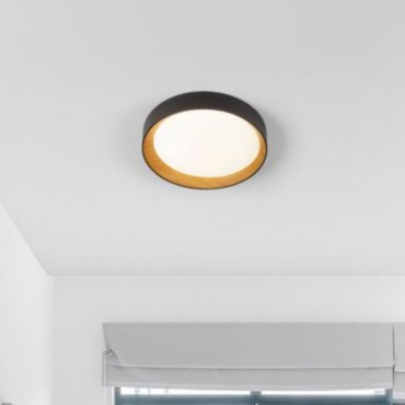 Nova Luce Stake - deckenleuchte - Ø 45 x 8 cm - 40W dimmbare LED inkl. - sand schwarz