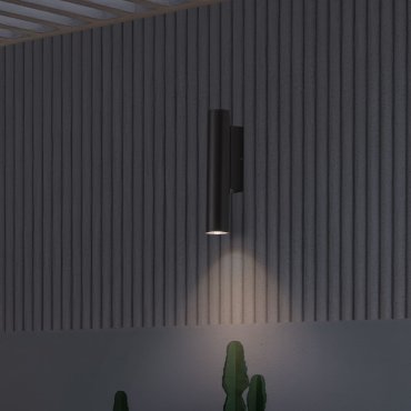 Nova Luce Torrin - Außenwandleuchte - Ø 4,5 x 23 x 7,5 cm - 3W LED inkl. - IP65 - dunkel anthrazit