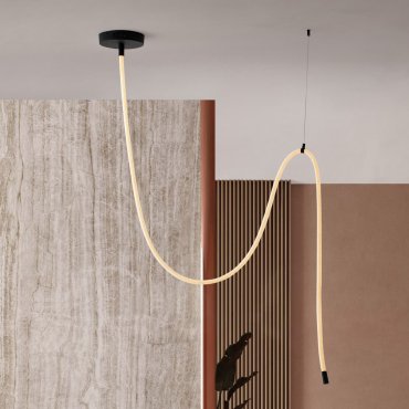 Nova Luce Ilane - Hängelampe - 150 x 150 x 2,5 cm - 33W dimmbar LED inkl. - Sand schwarz und Weiß