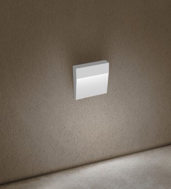 Century Italia Paseo - Außenwandleuchte - 10,5 x 10,5 x 2,4 cm - 4W LED inkl. - IP54 - weiß